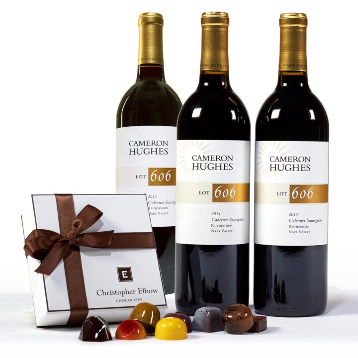 3 bottles of Cameron Hughes' Lot 606 Rutherford Cabernet Sauvignon with Truffles Gift Set