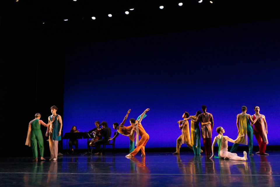 Group of ballet dancers on stage